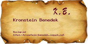 Kronstein Benedek névjegykártya
